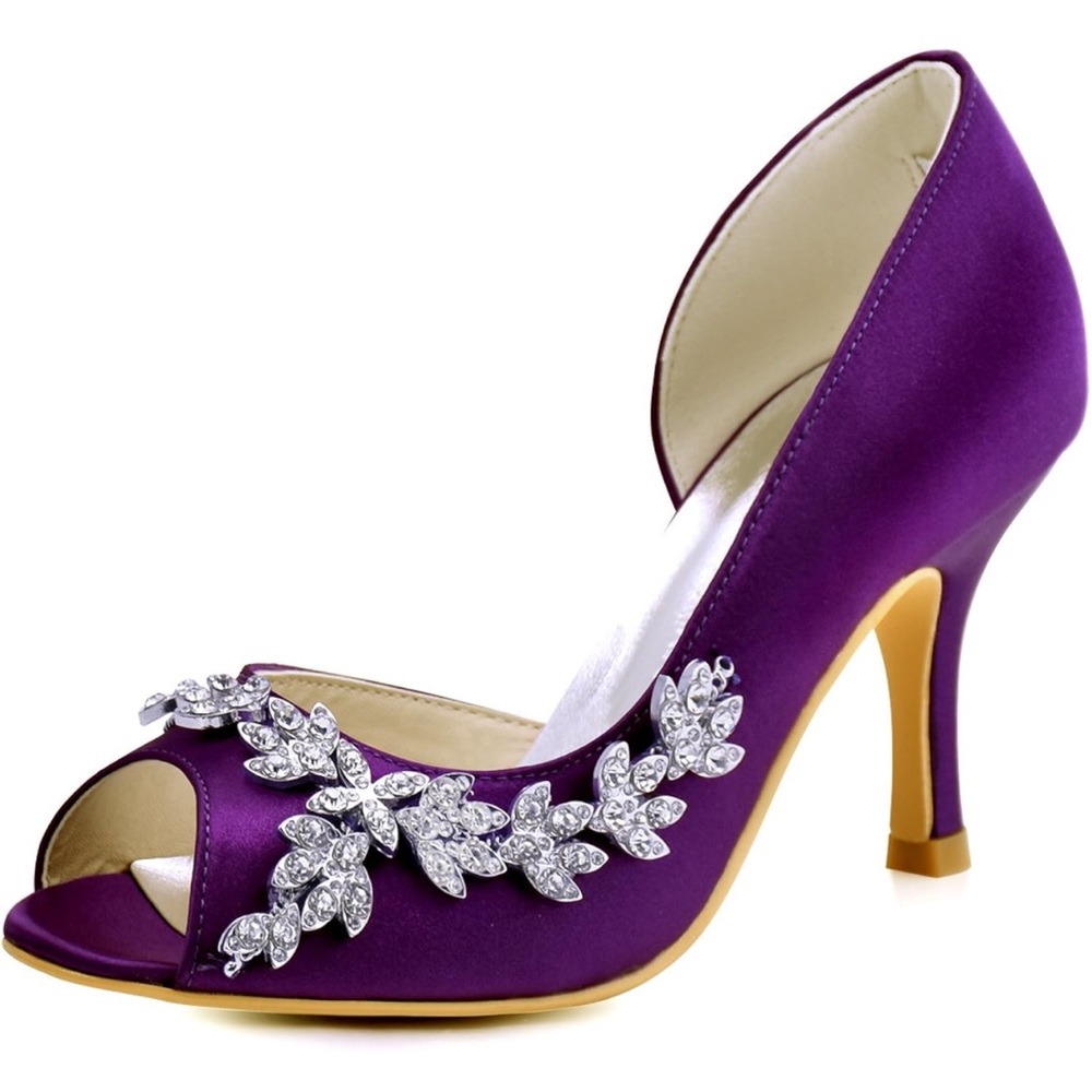 Purple Peep toe Heels